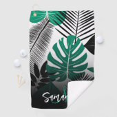 Serviette De Golf Feuilles tropicaux d'été (En situation)