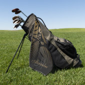 Serviette De Golf Feuilles tropicaux Noir et Or (Vert)