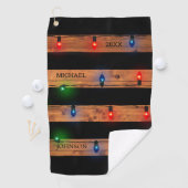 Serviette De Golf Feux multicolores personnalisés datés (En situation)