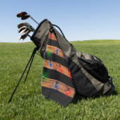 Serviette De Golf Feux multicolores personnalisés datés (Vert)