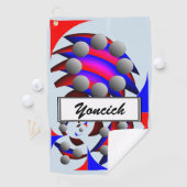Serviette De Golf Fibonacci 'Fish' par Kenneth Yoncich (En situation)