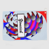 Serviette De Golf Fibonacci 'Fish' par Kenneth Yoncich (Horizontal)