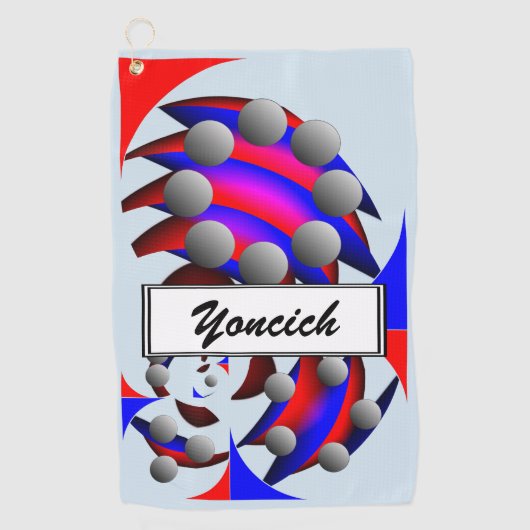 Serviette De Golf Fibonacci 'Fish' par Kenneth Yoncich (Devant)