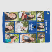 Serviette De Golf Fier Papa Graduation Photo Collage Fête des pères (Horizontal)