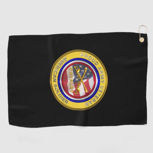 Serviette De Golf Fière cavalier de l'Armée (Horizontal)