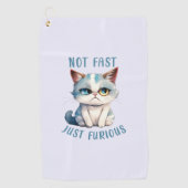Serviette De Golf Fiery Feline Spirit - Sassy Angry Cat Design (Devant)