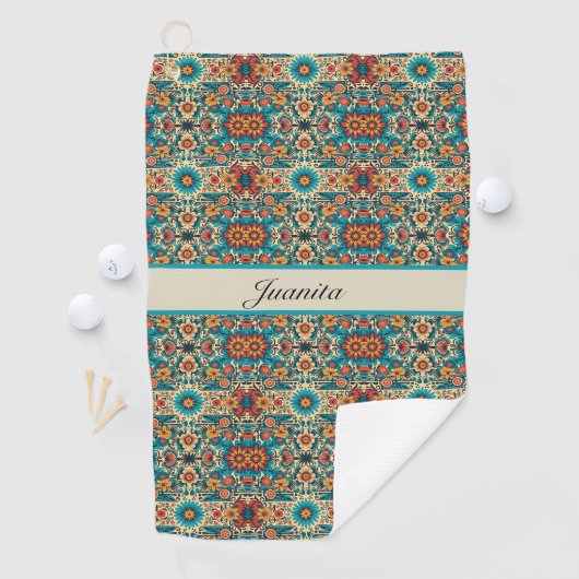 Serviette De Golf Fiesta Blooms, personnalisable (En situation)