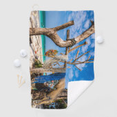 Serviette De Golf Filets de pêche séchant sur la plage (En situation)