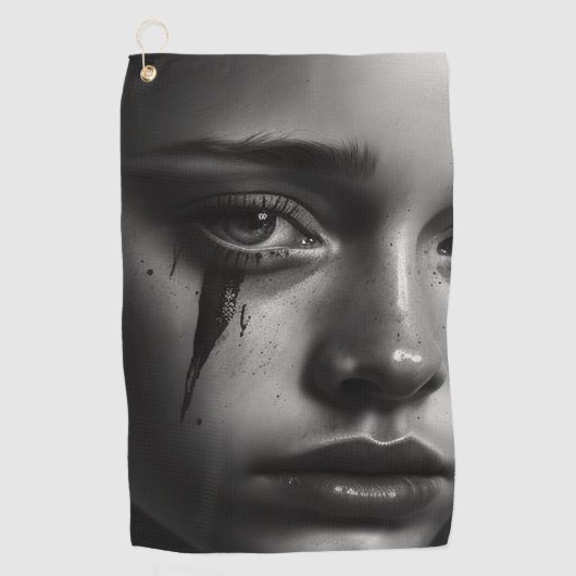 Serviette De Golf Fille avec des larmes (Devant)