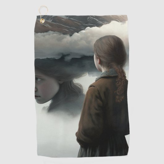 Serviette De Golf Fille avec des nuages (Devant)