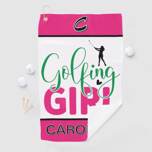 Serviette De Golf Fille de golf Customisée (En situation)