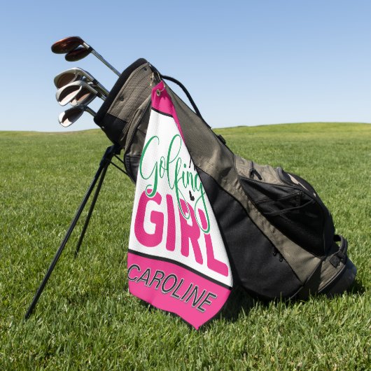 Serviette De Golf Fille de golf Customisée (Vert)