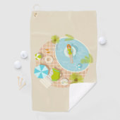 Serviette De Golf Fille de piscine en bikini plage d'été (En situation)