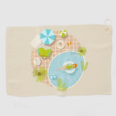 Serviette De Golf Fille de piscine en bikini plage d'été (Horizontal)
