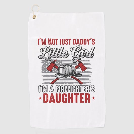 Serviette De Golf Fille de pompier vintage (Devant)