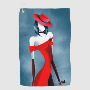 Serviette De Golf Fille gangster romantique avec rose