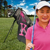 Serviette De Golf Fille Noir Hot Rose Parties scintillant Drivers No