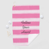 Serviette De Golf Fille rose rayures blanches (En situation)