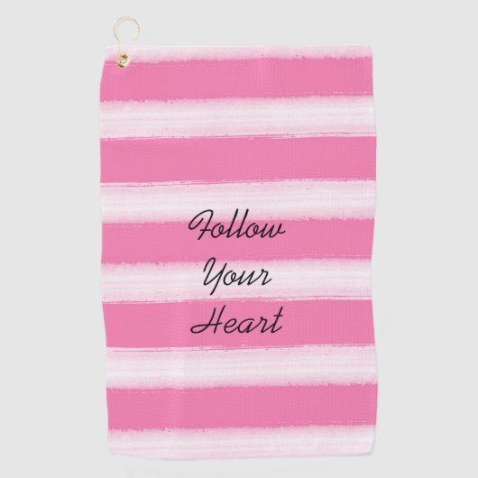 Serviette De Golf Fille rose rayures blanches (Devant)