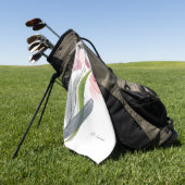 Serviette De Golf Fille Tulipes Florales Rose Feuille Blanc (Vert)