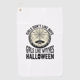 Serviette De Golf Filles comme sorcières Halloween Design Vectoriel