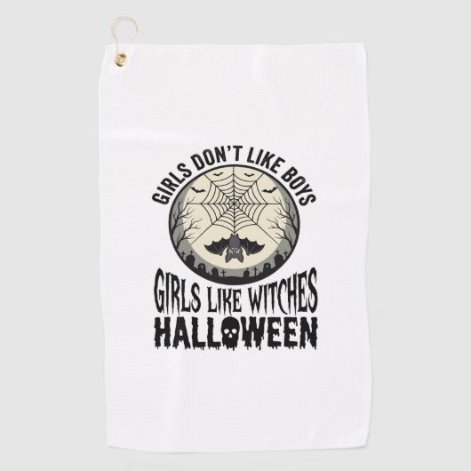 Serviette De Golf Filles comme sorcières Halloween Design Vectoriel (Devant)