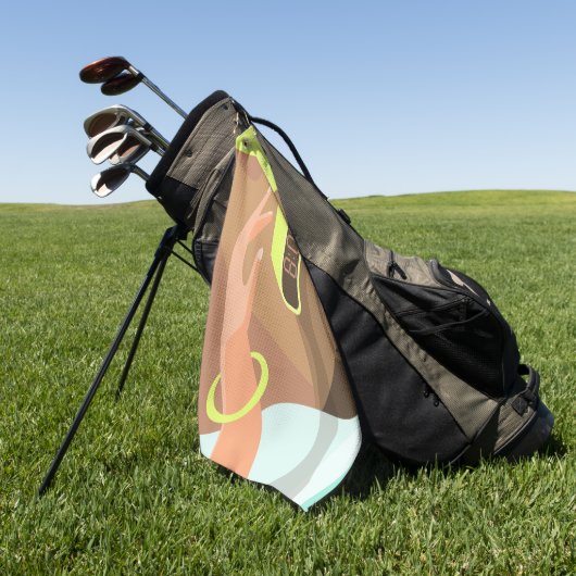 Serviette De Golf Filles main poussant sur le bouton snooze du révei (Vert)