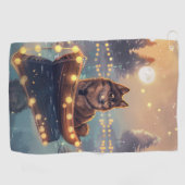 Serviette De Golf Finlandais Lapphund Noël Festive Voyage (Horizontal)
