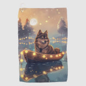 Serviette De Golf Finlandais Lapphund Noël Festive Voyage (Devant)