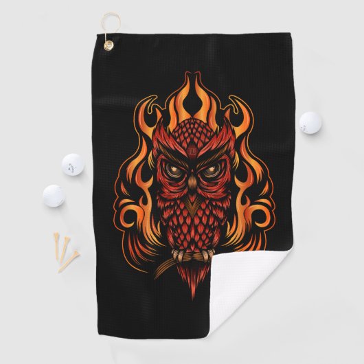 Serviette De Golf Fire owl (En situation)