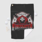 Serviette De Golf Firefighter Helmet ADD NAME Fire Department Rescue (En situation)