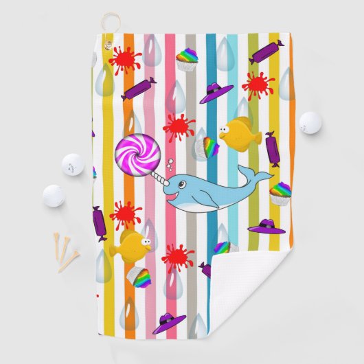 Serviette De Golf Fish Narwhal Golf Towne (En situation)