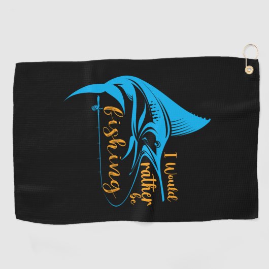 Serviette De Golf Fisher I Would Rather Be Fishing (Horizontal)