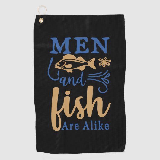 Serviette De Golf Fishing Art Men And Fish Are A Like (Devant)