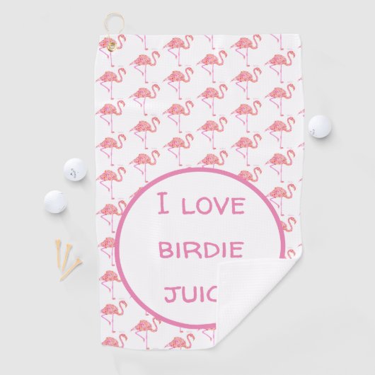 Serviette de golf Flamant rose (En situation)