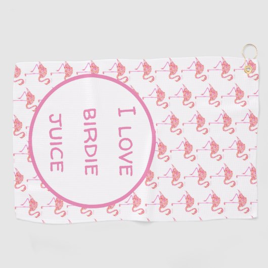 Serviette de golf Flamant rose (Horizontal)