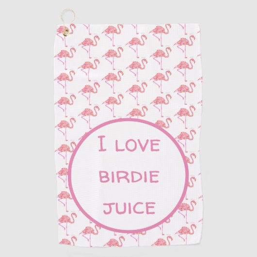 Serviette de golf Flamant rose (Devant)