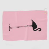 Serviette De Golf Flamant rose aux longues jambes en silhouette (Horizontal)