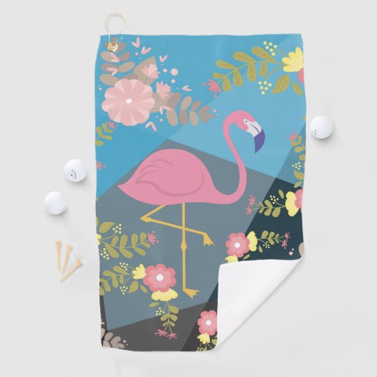 Serviette De Golf Flamant rose floral Girly rose mignon chic à la (En situation)