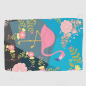 Serviette De Golf Flamant rose floral Girly rose mignon chic à la (Horizontal)