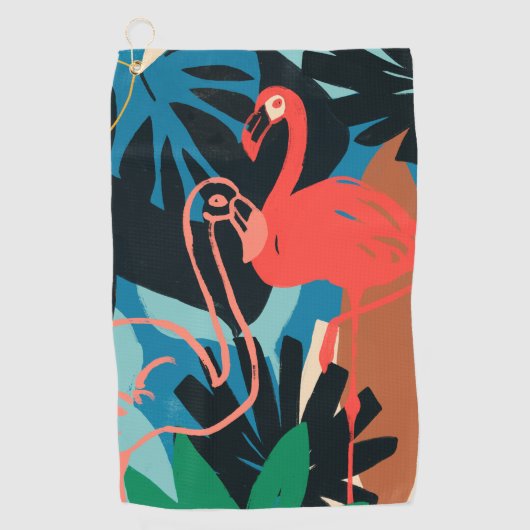 Serviette De Golf Flamant rose funeste (Devant)
