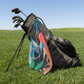 Serviette De Golf Flamant rose funeste (Vert)