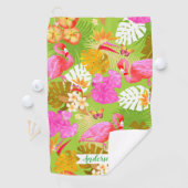 Serviette De Golf Flamant rose Jardin Vert clair (En situation)