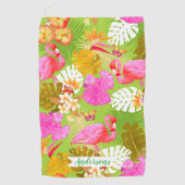 Serviette De Golf Flamant rose Jardin Vert clair (Devant)