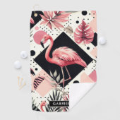 Serviette De Golf Flamant rose mignon géométrique (En situation)