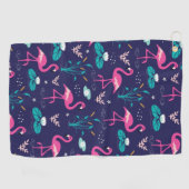 Serviette De Golf Flamant rose mignon Motif sans couture (Horizontal)