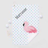 Serviette de golf Flamant rose rose (En situation)