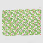 Serviette De Golf Flamant rose rose tropical (Horizontal)