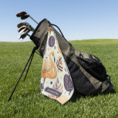 Serviette De Golf Flamant rose vintage sans couture (Vert)