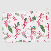 Serviette De Golf Flamants roses Love Motif (Horizontal)